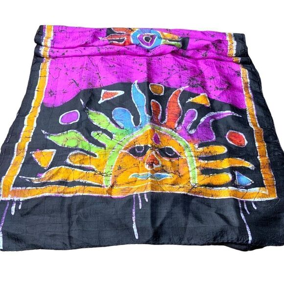 Bright silk scarf made in India - Picture 1 of 10